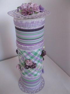 Altered snack can in lilac