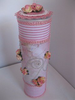 Altered snack can in pink